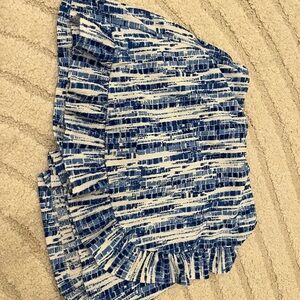 Zara Blue and White Patterned Skort